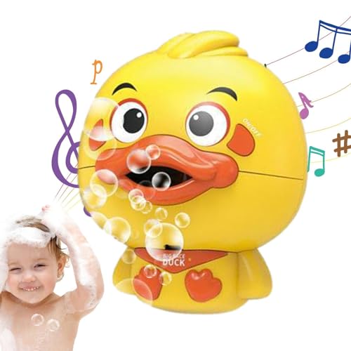 Baby-Enten-Blasenspiel – Zuverlässige Entenbadeblasenmaschine Mit 12 Liedern | Batteriebetriebenes Musikalisches Duschspielzeug Für Kleinkinder | Automatischer Badeblasenmacher | Entenschaum von Jhcozkas