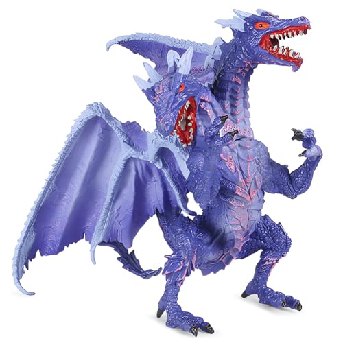 Drache Spielzeug Eisdrache Drache mit Zwei Köpfen Tier Figuren Eisdrache Spielzeug Action Figur Plastik Figur Realistische Drachenmodell Lernspielzeug von JiNks