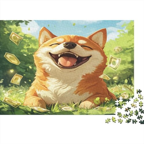 Akita-Inu Puzzles 1000 Teile Schwer Puzzle Spielzeug Lernspiel Impossible Süßer Akita Inu Herausforderungsspielzeug Für Erwachsene Und Kinder Ab 14 Jahren 1000pcs (75x50cm) von JiaTexJourney