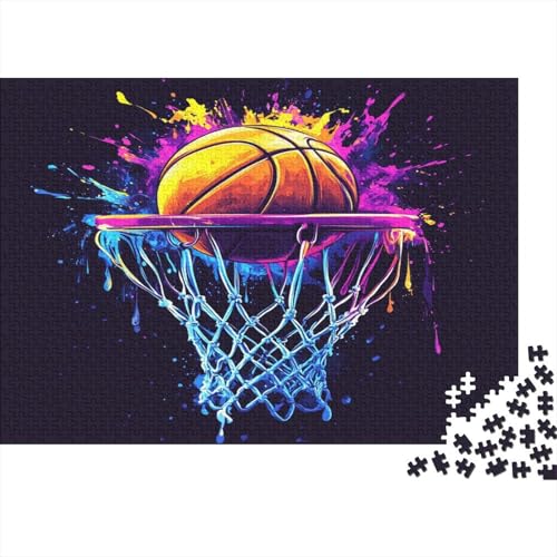 Basketball Puzzle 1000 Teile Schwer Puzzle Spielzeug Lernspiel Impossible Herausforderungsspielzeug Für Erwachsene Kinder 1000pcs (75x50cm) von JiaTexJourney