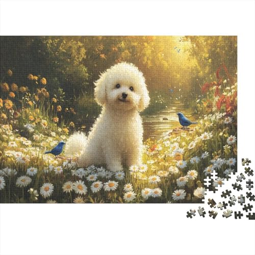 Bichon Frisé Puzzles 1000 Teile Schwer Puzzle Spielzeug Lernspiel Impossible Bichon Frisé Little Daisy Herausforderung Spielzeug Für Erwachsene Und Kinder Ab 14 Jahren 1000pcs (75x50cm) von JiaTexJourney