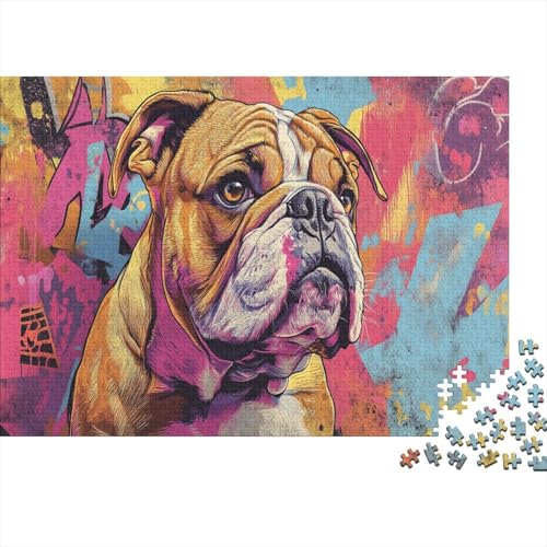 BullHund Puzzle 1000 Teile Schwer Puzzle Spielzeug Lernspiel Impossible Herausforderung Spielzeug Für Erwachsene Kinder 1000pcs (75x50cm) von JiaTexJourney