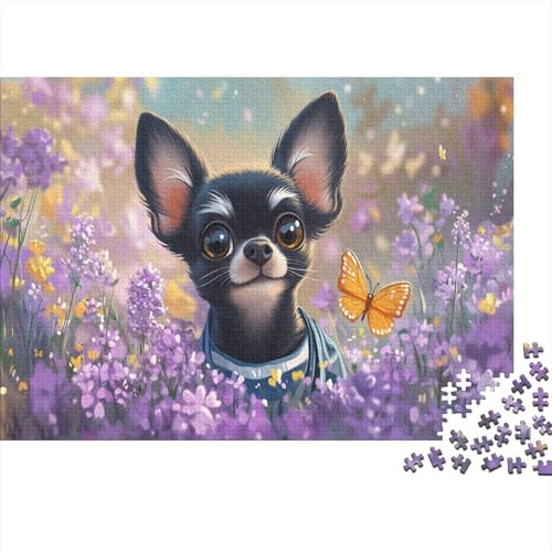 Chihuahua Puzzle 1000-teilige Schwer Puzzle Spielzeug Lernspiel Impossible Herausforderung Spielzeug Für Erwachsene Kinder 1000pcs (75x50cm) von JiaTexJourney