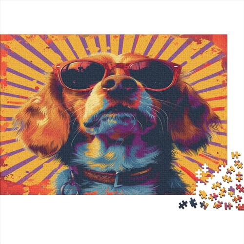 Cute Hund Puzzle 1000 Teile Schwer Puzzle Spielzeug Lernspiel Impossible Herausforderung Spielzeug Für Erwachsene Kinder 1000pcs (75x50cm) von JiaTexJourney