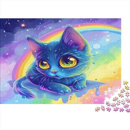 Cute Katze Puzzle 1000-teilige Schwer Puzzle Spielzeug Pädagogisches Spiel Impossible Herausforderungsspielzeug Für Erwachsene Kinder 1000pcs (75x50cm) von JiaTexJourney