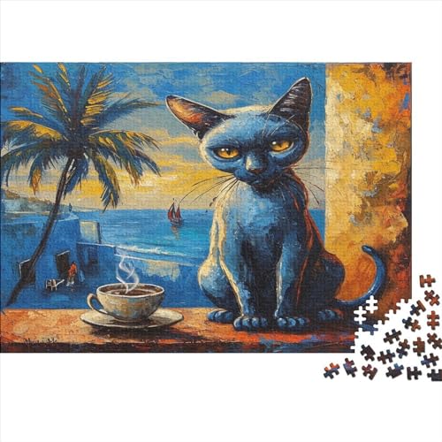 Cute Katze Puzzles 1000 Teile Schwer Puzzle Spielzeug Pädagogisches Spiel Impossible Herausforderung Spielzeug Für Erwachsene Und Kinder Ab 12 Jahren 1000pcs (75x50cm) von JiaTexJourney