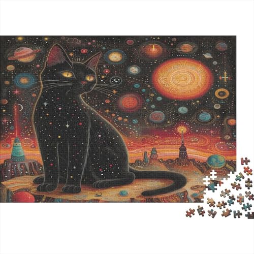 Cute Katze Puzzles 1000 Teile Schwer Puzzle Spielzeug Pädagogisches Spiel Impossible Herausforderungsspielzeug Für Erwachsene Kinder 1000pcs (75x50cm) von JiaTexJourney