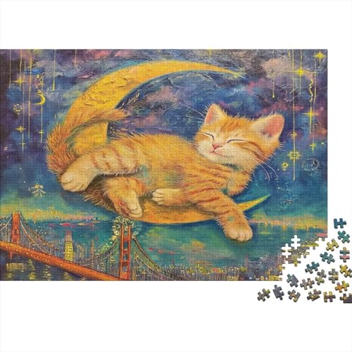 Cute Katze Puzzles 1000 Teile Schwer Puzzle Spielzeug Pädagogisches Spiel Impossible Herausforderungsspielzeug Für Erwachsene Kinder 1000pcs (75x50cm) von JiaTexJourney