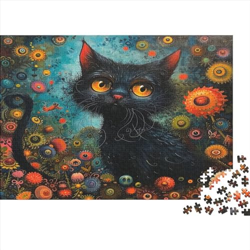 Cute Katze Puzzles 1000-teilige Schwer Puzzle Spielzeug Lernspiel Impossible Herausforderungsspielzeug Für Erwachsene Kinder 1000pcs (75x50cm) von JiaTexJourney
