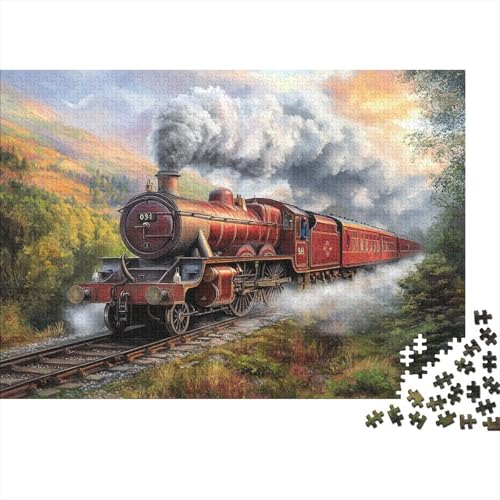 Dampfzug Puzzle 1000 Teile Schwer Puzzle Spielzeug Pädagogisches Spiel Impossible Herausforderungsspielzeug Für Erwachsene Kinder 1000pcs (75x50cm) von JiaTexJourney
