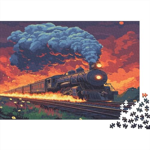 Dampfzug Puzzle 1000-teilige Schwer Puzzle Spielzeug Lernspiel Impossible Herausforderung Spielzeug Für Erwachsene Und Kinder Ab 12 Jahren 1000pcs (75x50cm) von JiaTexJourney