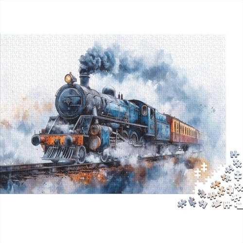 Dampfzug Puzzles 1000 Teile Schwer Puzzle Spielzeug Pädagogisches Spiel Impossible Herausforderung Spielzeug Für Erwachsene Kinder 1000pcs (75x50cm) von JiaTexJourney