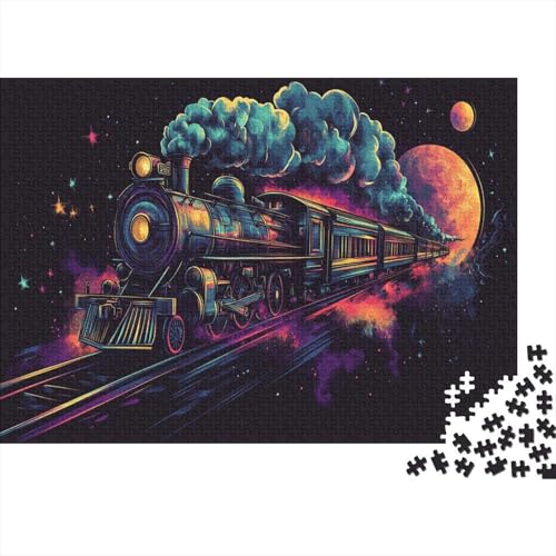Dampfzug Puzzles 1000-teilige Schwer Puzzle Spielzeug Lernspiel Impossible Herausforderungsspielzeug Für Erwachsene Kinder 1000pcs (75x50cm) von JiaTexJourney