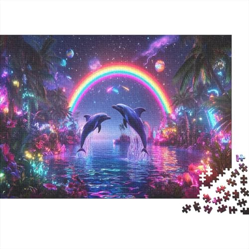 Delfin Puzzle 1000 Teile Schwer Puzzle Spielzeug Pädagogisches Spiel Impossible Herausforderungsspielzeug Für Erwachsene Und Kinder Ab 14 Jahren 1000pcs (75x50cm) von JiaTexJourney