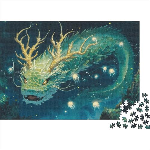 Drache Puzzle 1000 Teile Schwer Puzzle Spielzeug Pädagogisches Spiel Impossible Herausforderung Spielzeug Für Erwachsene Und Kinder in Bewährter 1000pcs (75x50cm) von JiaTexJourney