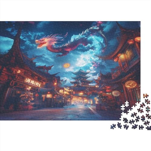 Drache Puzzle 1000-teilige Schwer Puzzle Spielzeug Lernspiel Impossible Herausforderungsspielzeug Für Erwachsene Kinder 1000pcs (75x50cm) von JiaTexJourney