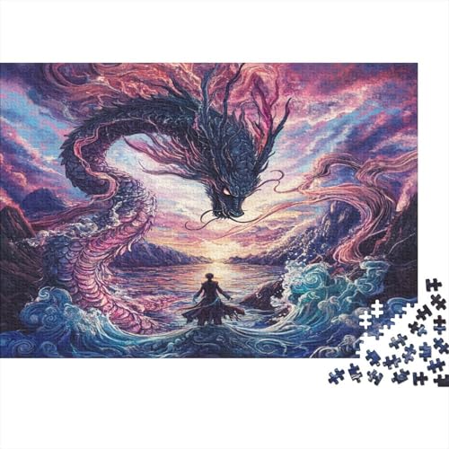 Drache Puzzles 1000 Teile Schwer Puzzle Spielzeug Lernspiel Impossible Herausforderungsspielzeug Für Erwachsene Und Kinder Ab 12 Jahren 1000pcs (75x50cm) von JiaTexJourney