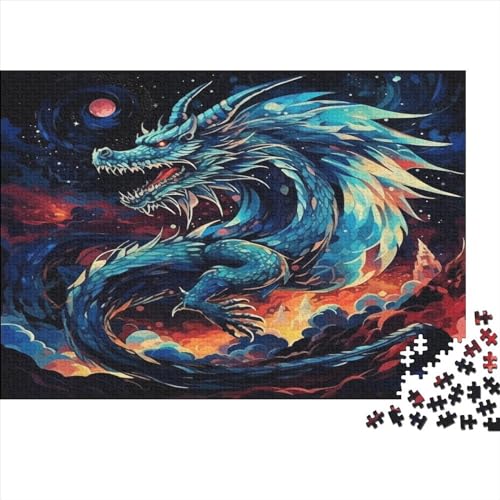 Drache Puzzles 1000 Teile Schwer Puzzle Spielzeug Lernspiel Impossible Herausforderungsspielzeug Für Erwachsene Und Kinder Ab 14 Jahren 1000pcs (75x50cm) von JiaTexJourney