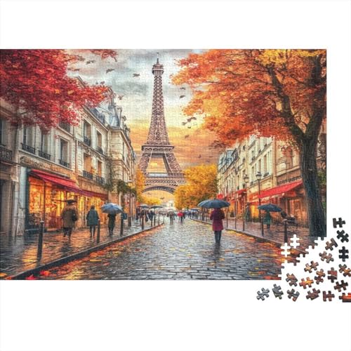 Eiffelturm Puzzles 1000 Teile Schwer Puzzle Spielzeug Pädagogisches Spiel Impossible Herausforderungsspielzeug Für Erwachsene Und Kinder Ab 14 Jahren 1000pcs (75x50cm) von JiaTexJourney
