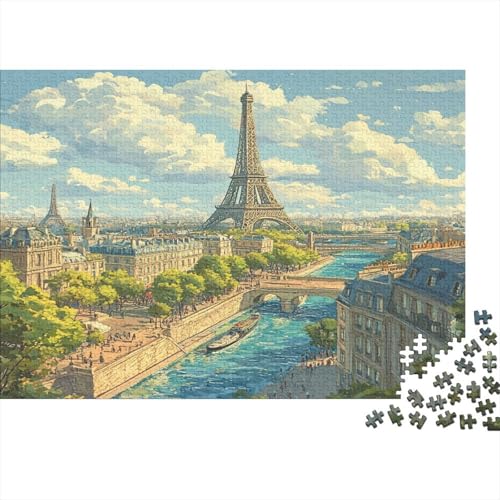 Eiffelturm Puzzles 1000 Teile Schwer Puzzle Spielzeug Pädagogisches Spiel Impossible Herausforderungsspielzeug Für Erwachsene Und Kinder in Bewährter 1000pcs (75x50cm) von JiaTexJourney