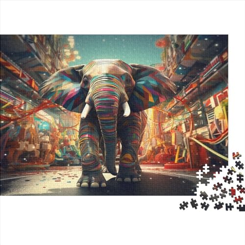 Elefant Puzzle 1000 Teile Schwer Puzzle Spielzeug Lernspiel Impossible Herausforderung Spielzeug Für Erwachsene Und Kinder in Bewährter 1000pcs (75x50cm) von JiaTexJourney