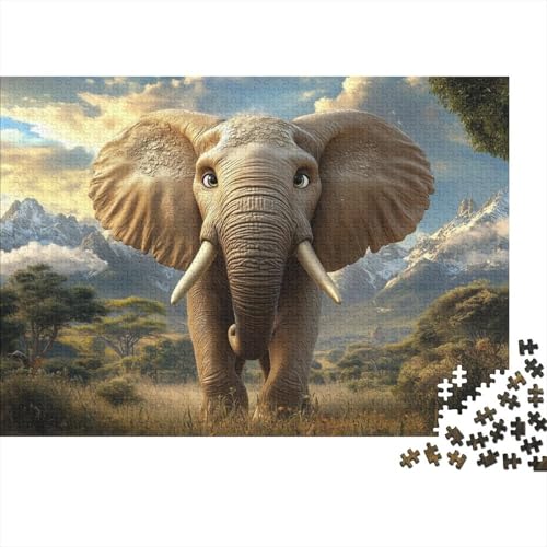 Elefant Puzzle 1000 Teile Schwer Puzzle Spielzeug Lernspiel Impossible Herausforderungsspielzeug Für Erwachsene Und Kinder Ab 14 Jahren 1000pcs (75x50cm) von JiaTexJourney
