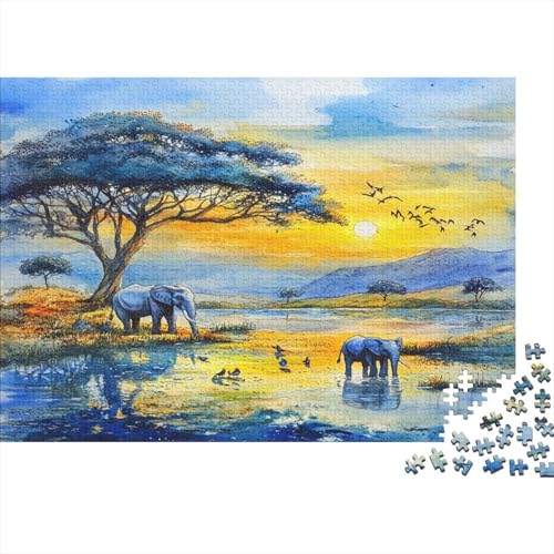 Elefant Puzzle 1000-teilige Schwer Puzzle Spielzeug Lernspiel Impossible Herausforderung Spielzeug Für Erwachsene Und Kinder Ab 12 Jahren 1000pcs (75x50cm) von JiaTexJourney