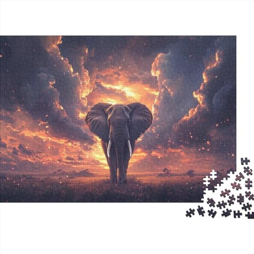 Elefant Puzzle 1000-teilige Schwer Puzzle Spielzeug Pädagogisches Spiel Impossible Herausforderungsspielzeug Für Erwachsene Kinder 1000pcs (75x50cm) von JiaTexJourney