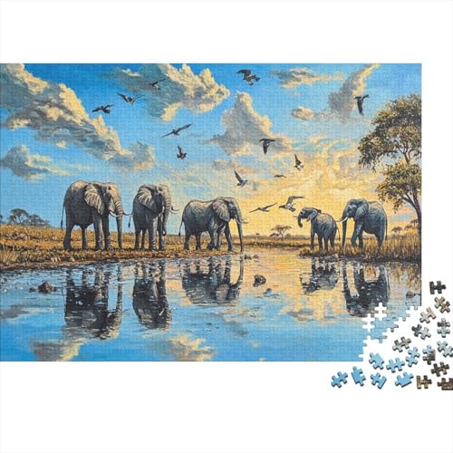 Elefant Puzzles 1000 Teile Schwer Puzzle Spielzeug Lernspiel Impossible Herausforderung Spielzeug Für Erwachsene Und Kinder Ab 14 Jahren 1000pcs (75x50cm) von JiaTexJourney