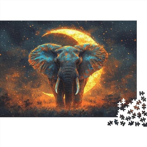 Elefant Puzzles 1000 Teile Schwer Puzzle Spielzeug Pädagogisches Spiel Impossible Herausforderung Spielzeug Für Erwachsene Kinder 1000pcs (75x50cm) von JiaTexJourney