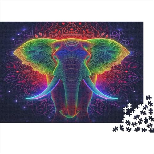 Elefant Puzzles 1000-teilige Schwer Puzzle Spielzeug Lernspiel Impossible Herausforderungsspielzeug Für Erwachsene Kinder 1000pcs (75x50cm) von JiaTexJourney