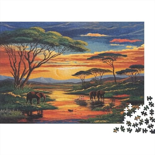 Elefant Puzzles 1000-teilige Schwer Puzzle Spielzeug Lernspiel Impossible Herausforderungsspielzeug Für Erwachsene Und Kinder in Bewährter 1000pcs (75x50cm) von JiaTexJourney