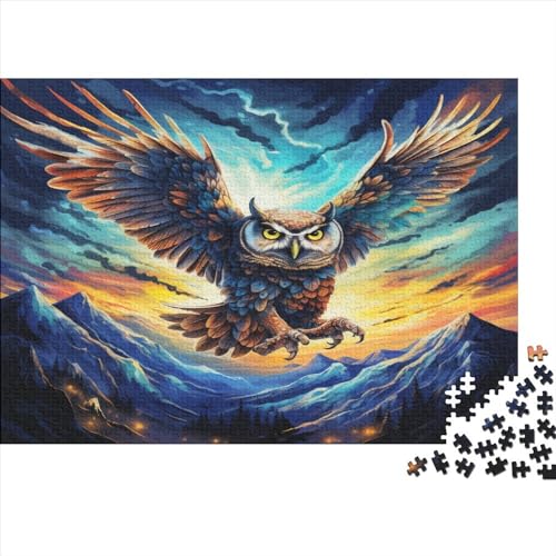Eule Puzzle 1000 Teile Schwer Puzzle Spielzeug Pädagogisches Spiel Impossible Herausforderungsspielzeug Für Erwachsene Und Kinder Ab 12 Jahren 1000pcs (75x50cm) von JiaTexJourney