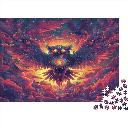 Eule Puzzles 1000-teilige Schwer Puzzle Spielzeug Lernspiel Impossible Herausforderungsspielzeug Für Erwachsene Kinder 1000pcs (75x50cm) von JiaTexJourney