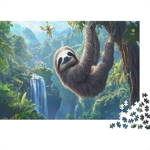 Faultier Puzzles 1000 Teile Schwer Puzzle Spielzeug Lernspiel Impossible Herausforderung Spielzeug Für Erwachsene Kinder 1000pcs (75x50cm) von JiaTexJourney