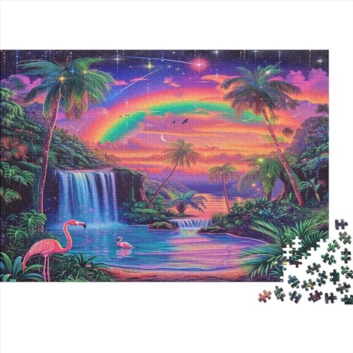 Flamingo Puzzle 1000 Teile Schwer Puzzle Spielzeug Pädagogisches Spiel Impossible Herausforderungsspielzeug Für Erwachsene Kinder 1000pcs (75x50cm) von JiaTexJourney