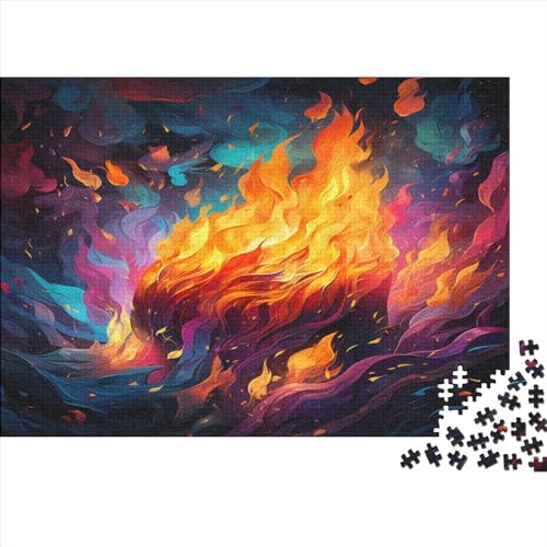 Flammen Puzzles 1000-teilige Schwer Puzzle Spielzeug Lernspiel Impossible Herausforderungsspielzeug Für Erwachsene Kinder 1000pcs (75x50cm) von JiaTexJourney