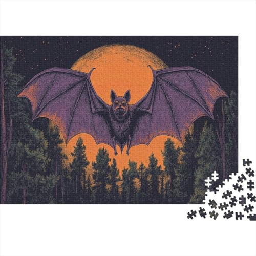Fledermaus Puzzles 1000 Teile Schwer Puzzle Spielzeug Lernspiel Impossible Herausforderungsspielzeug Für Erwachsene Und Kinder Ab 14 Jahren 1000pcs (75x50cm) von JiaTexJourney
