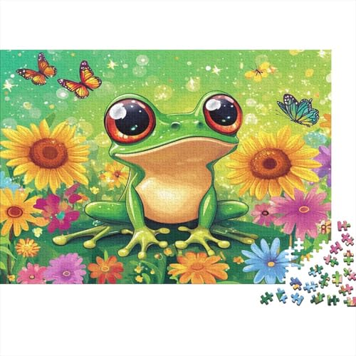 Frosch Puzzle 1000-teilige Schwer Puzzle Spielzeug Pädagogisches Spiel Impossible Herausforderungsspielzeug Für Erwachsene Kinder 1000pcs (75x50cm) von JiaTexJourney