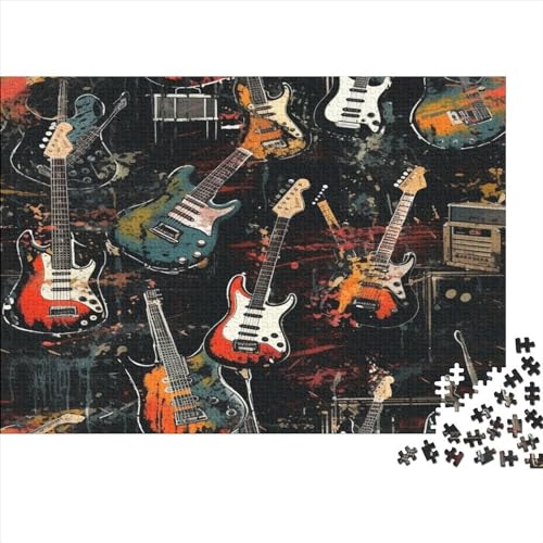 Gitarre Puzzle 1000 Teile Schwer Puzzle Spielzeug Lernspiel Impossible Herausforderungsspielzeug Für Erwachsene Und Kinder Ab 14 Jahren 1000pcs (75x50cm) von JiaTexJourney