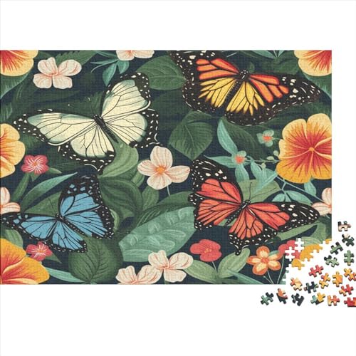Glowing Schmetterling Puzzle 1000 Teile Schwer Puzzle Spielzeug Pädagogisches Spiel Impossible Herausforderung Spielzeug Für Erwachsene Und Kinder Ab 14 Jahren 1000pcs (75x50cm) von JiaTexJourney