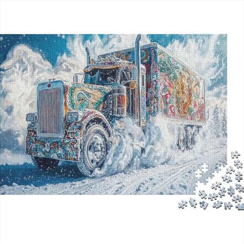Großer Lastwagen Puzzles 1000 Teile Schwer Puzzle Spielzeug Pädagogisches Spiel Impossible Herausforderungsspielzeug Für Erwachsene Kinder 1000pcs (75x50cm) von JiaTexJourney