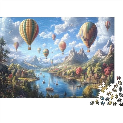 Heißluftballon Puzzle 1000 Teile Schwer Puzzle Spielzeug Pädagogisches Spiel Impossible Herausforderungsspielzeug Für Erwachsene Und Kinder Ab 14 Jahren 1000pcs (75x50cm) von JiaTexJourney