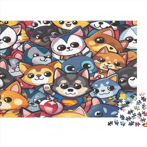 Hund Puzzle 1000 Teile Schwer Puzzle Spielzeug Lernspiel Impossible Herausforderung Spielzeug Für Erwachsene Kinder 1000pcs (75x50cm) von JiaTexJourney