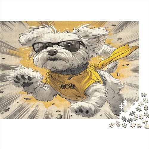 Hund Puzzles 1000-teilige Schwer Puzzle Spielzeug Lernspiel Impossible Herausforderungsspielzeug Für Erwachsene Kinder 1000pcs (75x50cm) von JiaTexJourney