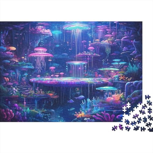 JellyFische Puzzle 1000 Teile Schwer Puzzle Spielzeug Lernspiel Impossible Herausforderungsspielzeug Für Erwachsene Und Kinder in Bewährter 1000pcs (75x50cm) von JiaTexJourney