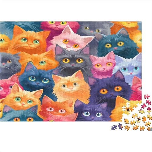 Katze Puzzle 1000-teilige Schwer Puzzle Spielzeug Pädagogisches Spiel Impossible Herausforderungsspielzeug Für Erwachsene Kinder 1000pcs (75x50cm) von JiaTexJourney