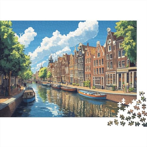 Kleine Städte Puzzle 1000-teilige Schwer Puzzle Spielzeug Pädagogisches Spiel Impossible Flusstädtchen Herausforderung Spielzeug Für Erwachsene Und Kinder Ab 12 Jahren 1000pcs (75x50cm) von JiaTexJourney