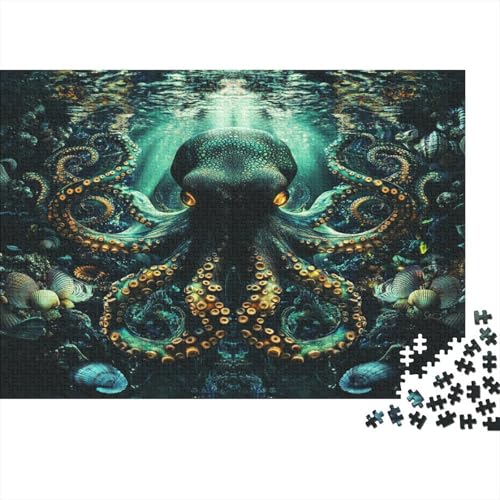 Krake Puzzles 1000 Teile Schwer Puzzle Spielzeug Pädagogisches Spiel Impossible Herausforderungsspielzeug Für Erwachsene Kinder 1000pcs (75x50cm) von JiaTexJourney