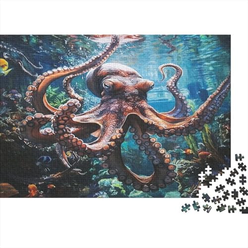 Krake Puzzles 1000-teilige Schwer Puzzle Spielzeug Lernspiel Impossible Herausforderungsspielzeug Für Erwachsene Kinder 1000pcs (75x50cm) von JiaTexJourney